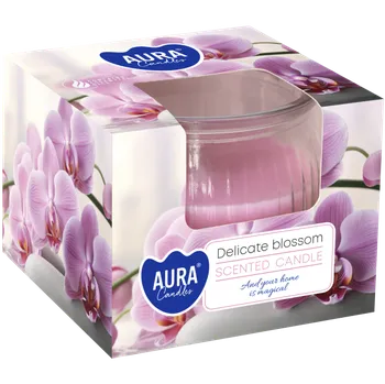 Svíčka Aura Vonná svíčka ve skle - Delikátní květ Doba hoření: 18 h