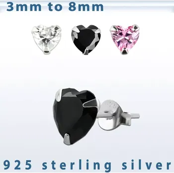 Piercing Stříbrné náušnice se srdíčkem CZHTM (Stříbrné náušnice se srdíčkem z krystalu zirkonu – elegantní dámské náušnice InfinityPierce CZHTM)