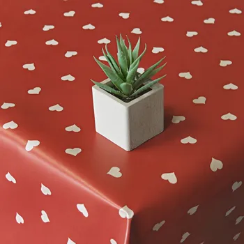 ubrus PVC ubrusovina - Srdce - červená