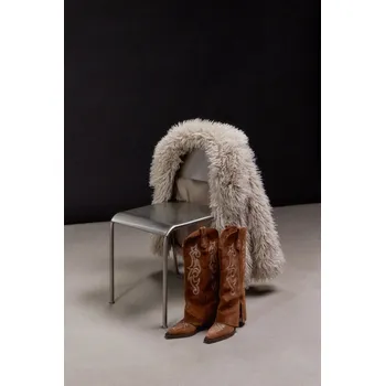 Dámská zimní obuv Semišové kovbojské boty Answear.LAB hnědá barva, na podpatku 24 FW 185 82X, EUR 41