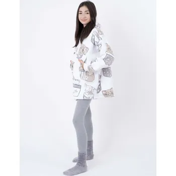 Dívčí mikina Beránková mikina mikroplyš – Kočičky v kapse velikost S dětská