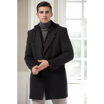 Pánská casual bunda PLT9376 DEWBERRY MEN'S COAT-ANTHRACITE dewberry černá | šedá 3455987