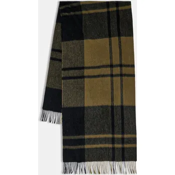 Šála Vlněná šála Barbour dámská, zelená barva, vzorovaná, LSC0483 81X, vel. ONE SIZE