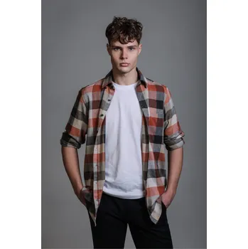 Pánská košile Pánská bavlněná košile Barva: Oranžová, Velikost: 3XL, Střih: REGULAR FIT