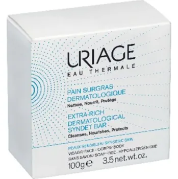 Mýdlo Uriage Eau Thermale Extra-Rich Dermatological Syndet Bar - Tuhé mýdlo na obličej 102 ml