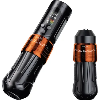 Tetovací strojek BRONC X2 NEO Bezdrátový tetovací stojek s nastavitelným zdvihem, černo-oranžový