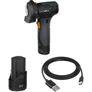 úhlová bruska AKU úhlová bruska, 12V Li-Ion, průměr kotouče 76 mm, 17.800 ot./min, včetně 2,0Ah baterie a nabíjecího kabelu USB-C, sada Fixxpack 2.0 BATAVIA (BATAVIA)