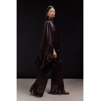 Dámské kalhoty Kalhoty Answear.LAB dámské, hnědá barva, široké, high waist ST.DOL.1411.TOS 89X, vel. XL