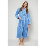 Dlouhý huňatý župan Eliza modrý M