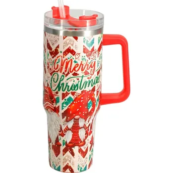 Termohrnek Vánoční termohrnek Merry Christmas 1,2 l, červená