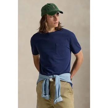 Bavlněné tričko Polo Ralph Lauren pánské, tmavomodrá barva, 710977904 59X, vel. XL