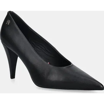 Dámské lodičky Kožené lodičky Tommy Hilfiger TH SMOOTH LEATHER PUMP FW0FW08960 černá 99X, EUR 41