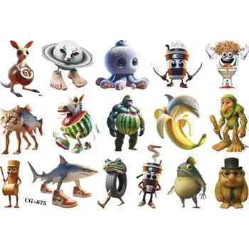 Odstranitelné tetování Dětské dočasné tetování - ITALIAN BRAINROT (A) (Značka: TAKARA TOMY)