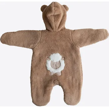 Kojenecký overall kitikate PLYŠOVÝ OVERAL S OVEČKOU HNĚDÝ_S60343 Velikost: 1 - 3 MĚSÍCE