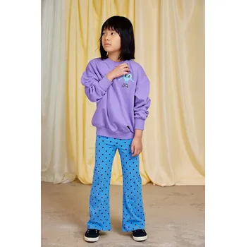 Chlapecká mikina Dětská bavlněná mikina Mini Rodini Heart fialová barva, s potiskem, 26120124 04X, vel. 104-110