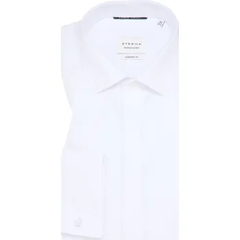 Pánská košile Společenská košile na manžetové knoflíčky Eterna Comfort Fit Twill neprůhledná bílá 8817_00E387 velikost: 52, délka rukávu: dlouhý rukáv