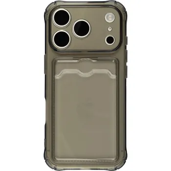 Pouzdro na mobilní telefon Silikonový černý kryt s peněženkou pro iPhone 17 Pro