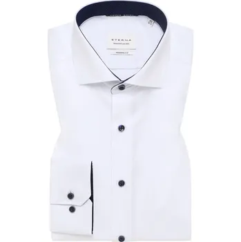 Pánská košile Košile Eterna Modern Fit Twill neprůhledná bílá 8819_00X15V velikost: 43, délka rukávu: dlouhý rukáv