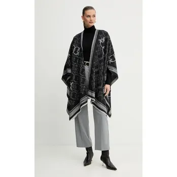 Dámský svetr Pončo s příměsí vlny Pinko černá barva, 105965 A2ZI 105965.A2ZI 99A, vel. ONE SIZE