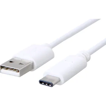 Datový kabel C-TECH USB 2.0 AM na USB-C kabel (AM/CM), 2m, bílý CB-USB2C-20W