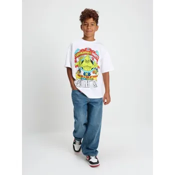 Chlapecké tričko Sinsay - Bavlněná košilka s potiskem Grinch - bílá - 722GJ-00X - 722GJ-00X-158