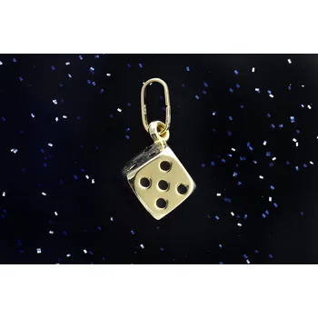 Přívěsek Zlatý přívěsek kostka P087, Au585/1000 14kt,váha 0,50g (14kt,váha 0,50g)