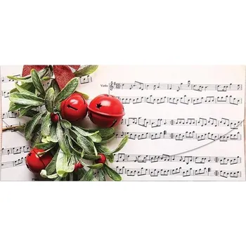 Obálka dárková na peníze 23 x 11cm - motiv rolničky a noty