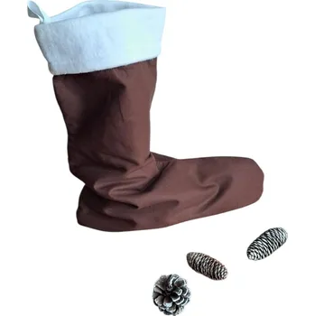 Dárková taška Dárkový vánoční pytlík ve tvaru boty - hnědý