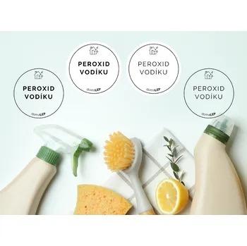 PEROXID VODÍKU 3% - organizační samolepky od DomaLEP tvar: KOLEČKO, barva: BÍLÁ - ČERNÉ písmo, velikost: Ø 3,5 cm - základní písmo