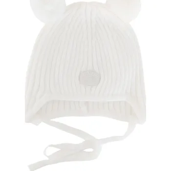 Čepice Merino čepice pro nejmenší Classic Rib "White" Lillelam VELIKOST: 6-12 měsíců