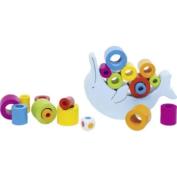 Dřevěná hračka Goki Dovednostní hra – Balanční delfín