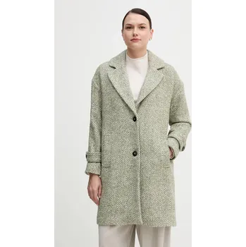 Kabát s příměsí vlny United Colors of Benetton 2M9SDN08T zelená 97X, vel. XS