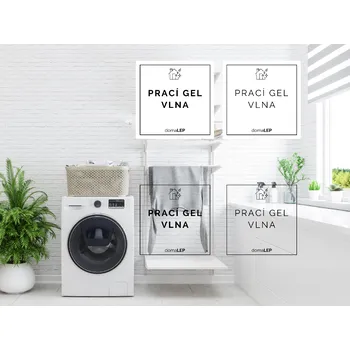 PRACÍ GEL VLNA - organizační samolepky od DomaLEP tvar: ČTVEREC, barva: BÍLÁ - ČERNÉ písmo, velikost: š. 4 cm x v. 4 cm - tučné písmo