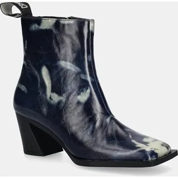 Dámské kozačky Kožené kotníkové boty Camper Karole dámské, modrá barva, na podpatku, K400831-001 K400831.001 55X, EUR 40