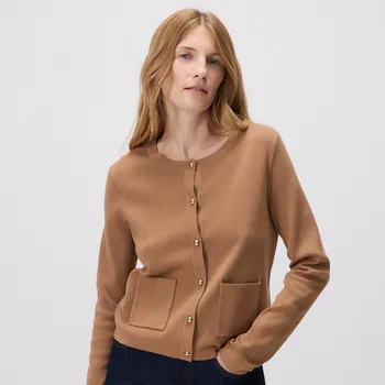 Dámský svetr Reserved - Kardigan s viskózou - béžová - YT249-80X - YT249-80X-M