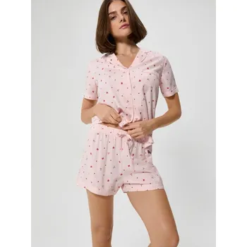 Dámské tričko Dvoudílná pyžamová souprava - M - House - pastelově růžová - 126HH-03X