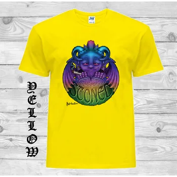 Pánské tričko levne-bavlnene-tricko-potisk-kamenny-chrlic Barva: Yellow - žlutá, velikost: XXL