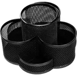 Stojánek na psací potřeby, 7 dílný, drátěný, otočný, DKC2483, černý