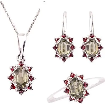 Souprava šperků granát souprava Set 208 (Set 208) Velikost: 59, povrchová úprava: zlacené