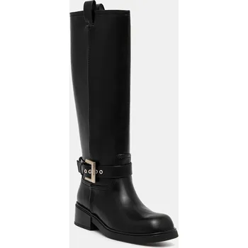 Dámské kozačky Kozačky Armani Exchange dámské, černá barva, na podpatku, XW001655 AF17476 UC001 XW001655.AF17476.UC001 99X, EUR 37