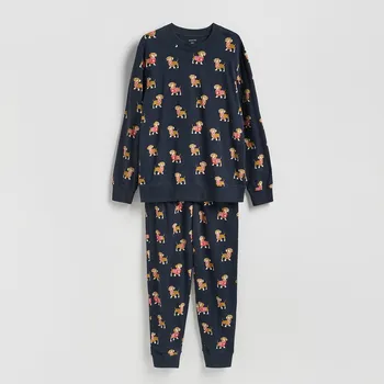 Chlapecké spodní prádlo Reserved - Dvoudílná pyžamová souprava s vánočním motivem - tmavomodrá - 954ER-59X - 954ER-59X-XXL