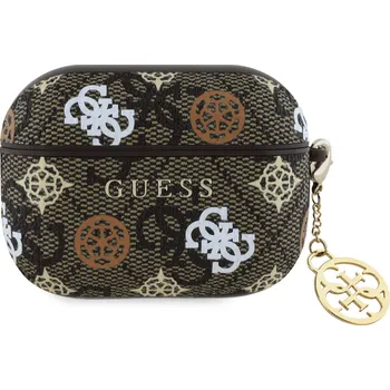 Příslušenství pro sluchátka Guess PU 4G Peony Charm Pouzdro pro AirPods 3 Barva: Hnědá