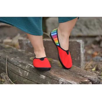 Dámské baleríny Espadrilky Červená/Duha 42