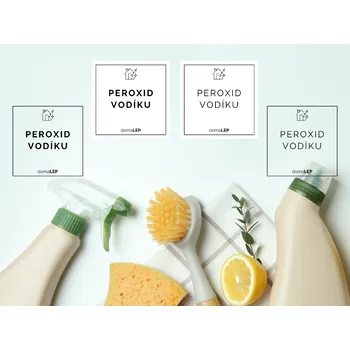 PEROXID VODÍKU 3% - organizační samolepky od DomaLEP tvar: ČTVEREC, barva: BÍLÁ - ČERNÉ písmo, velikost: š. 4 cm x v. 4 cm - tučné písmo