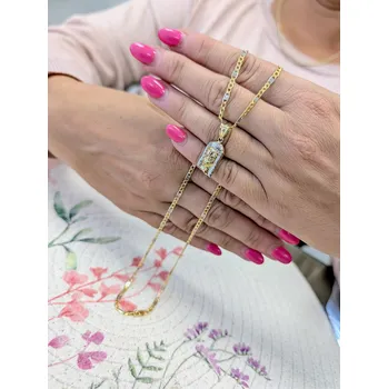 Řetízek Zlatý řetízek s přívěskem Ježíše Váha: 4,65gr, Ryzost: 14kt (585/1000)