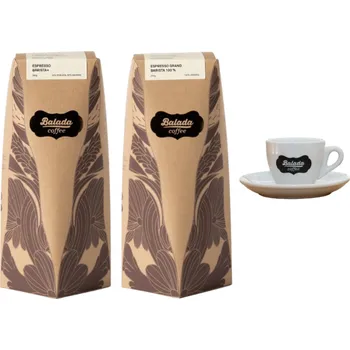 Káva Balada Coffee set 2x 250 g zrnková káva + Espresso šálek