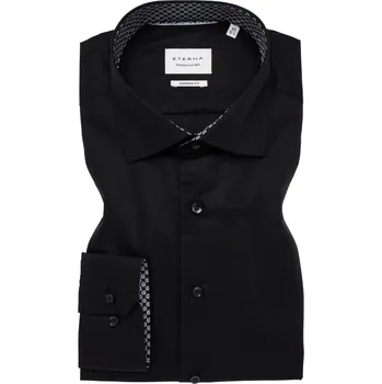 Pánská košile Košile Eterna Modern Fit Dynamic cotton - černá velikost: 44, délka rukávu: dlouhý rukáv