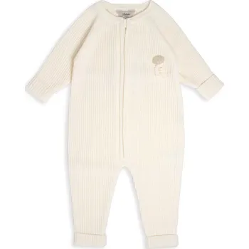 Kojenecký overall Dětský merino overal Rib "White" Lillelam VELIKOST: 62/4 měsíce