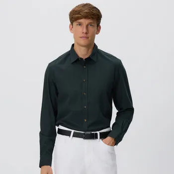 Pánská košile Reserved - Košile regular fit s&nbsp;vysokým podílem bavlny - tmavě zelená - 413GT-79P - 413GT-79P-XXL