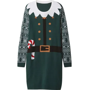 Dámské šaty esmara® Dámské vánoční úpletové šaty (zelená, XS(32/34))